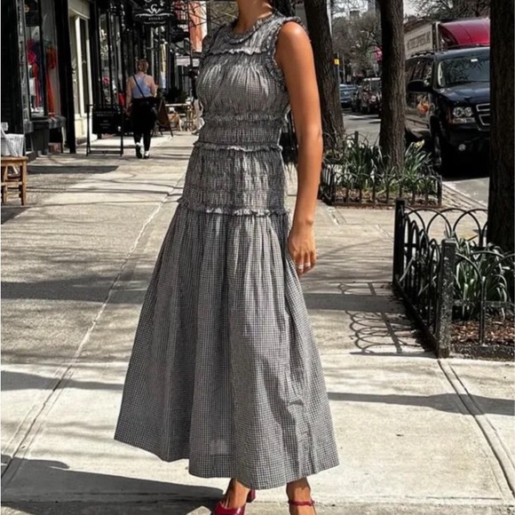 Doen Mallory Dress Gingham Xs - Picture 2 of 7